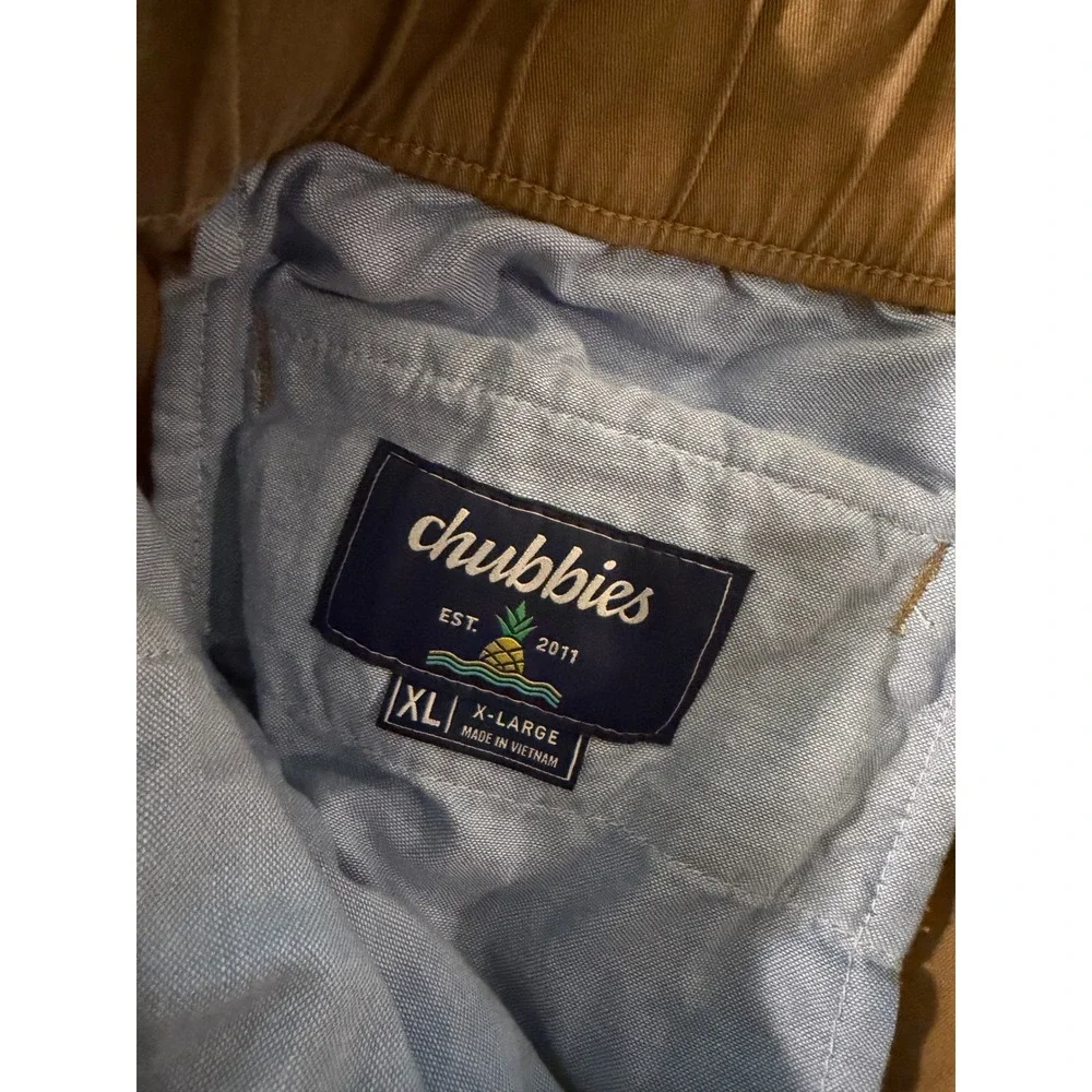 Chubbies Originals Mens 5.5 Inseam Khaki Stretch Twill Shorts XL Elastic Waist